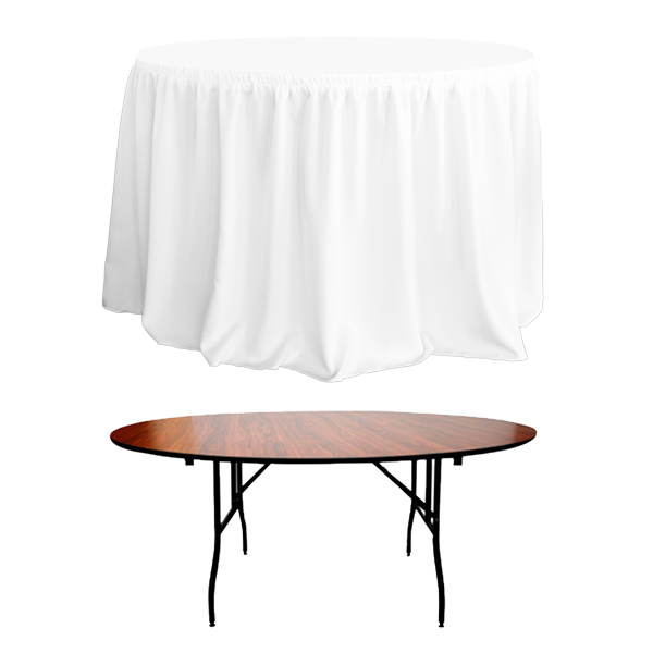 SHIRRED PLEAT ROUND BANQUETTE TABLECOVER