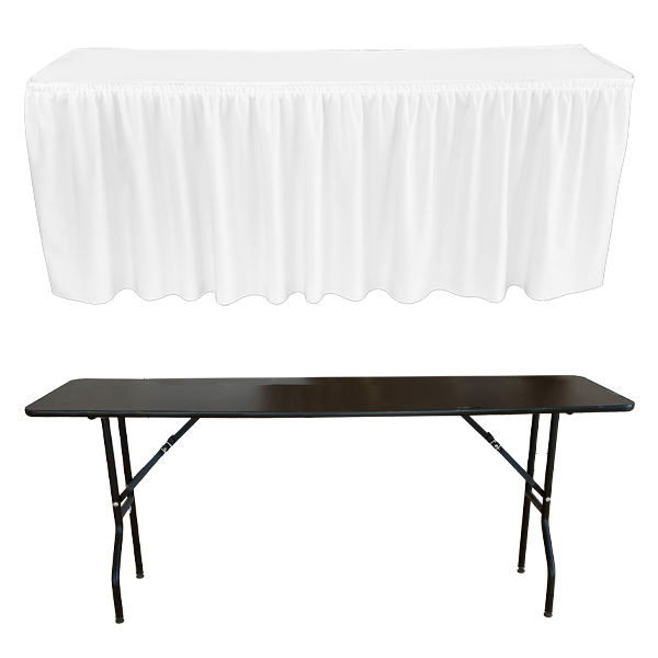 SHIRRED PLEAT RECTANGULAR BANQUETTE TABLECOVER