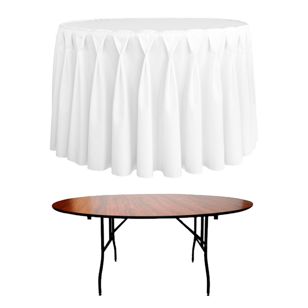 DIAMOND PLEAT ROUND BANQUETTE TABLECOVER