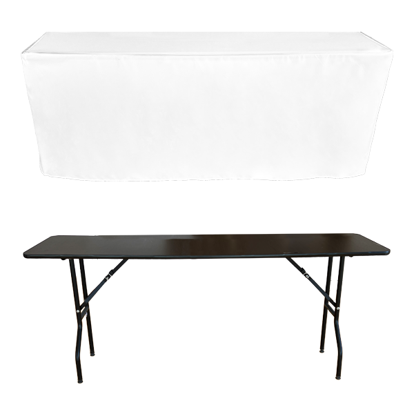 WITHOUT PLEAT RECTANGULAR BANQUETTE TABLECOVER - 4 SIDES CLOSED