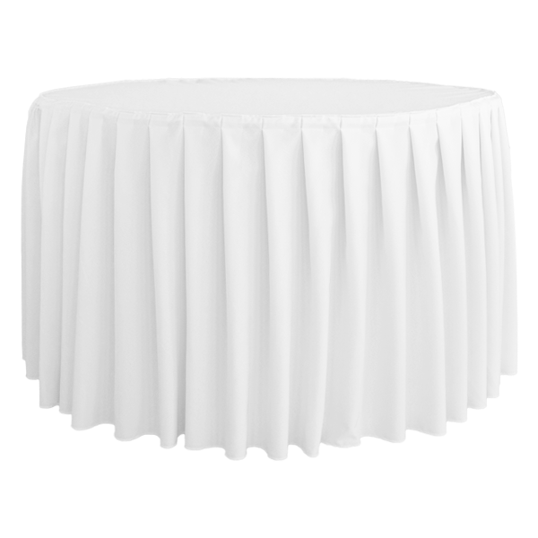 ACCORDION PLEAT ROUND BANQUETTE TABLECOVER