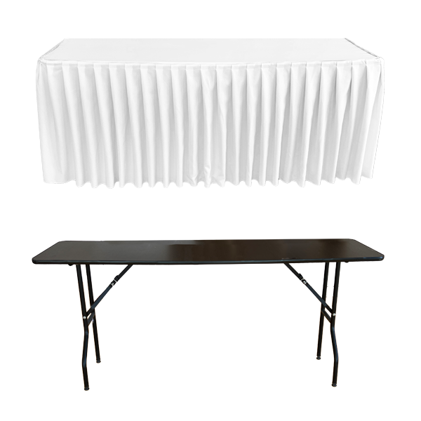 ACCORDION PLEAT RECTANGULAR BANQUETTE TABLECOVER