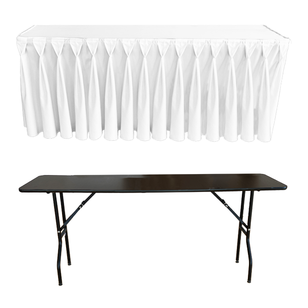 DIAMOND PLEAT RECTANGULAR BANQUETTE TABLECOVER