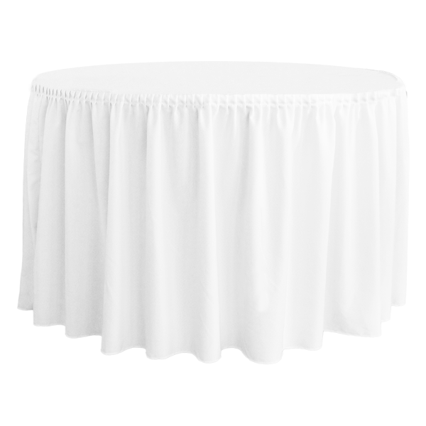 PLISSE PLEAT ROUND BANQUETTE TABLECOVER