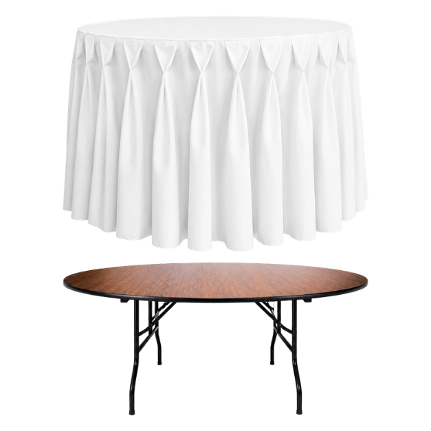 DIAMOND PLEAT ROUND BANQUET TABLECOVER
