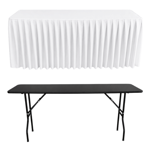 ACCORDION PLEAT RECTANGULAR BANQUET TABLECLOTH - 4 SIDE CLOSED