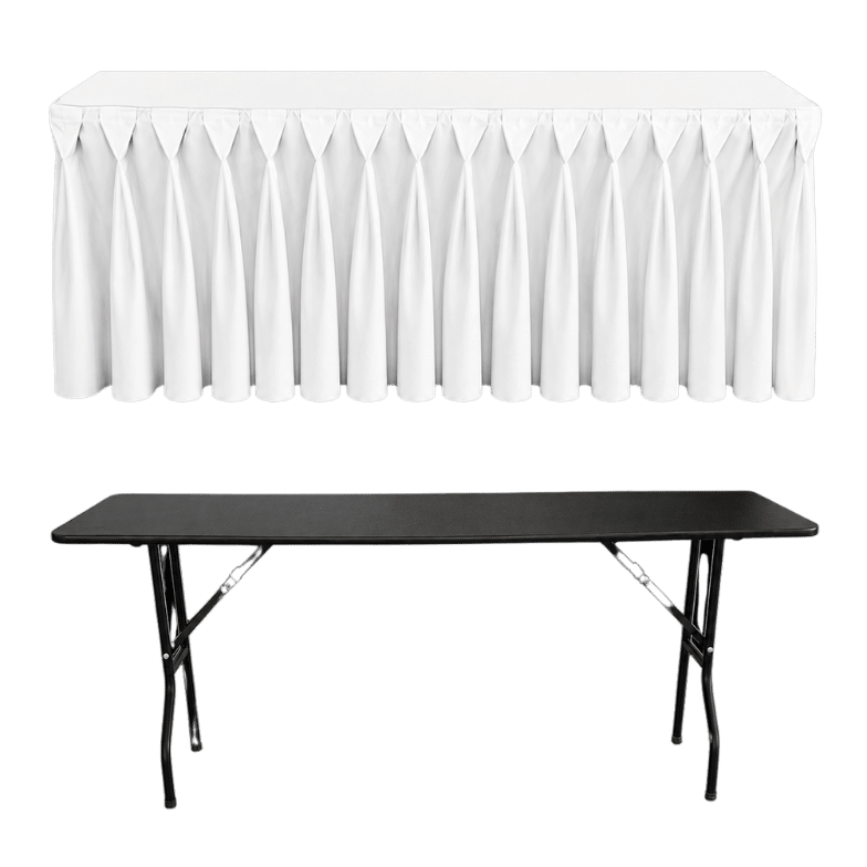 DIAMOND PLEAT RECTANGULAR BANQUET TABLECLOTH - 4 SIDE CLOSED