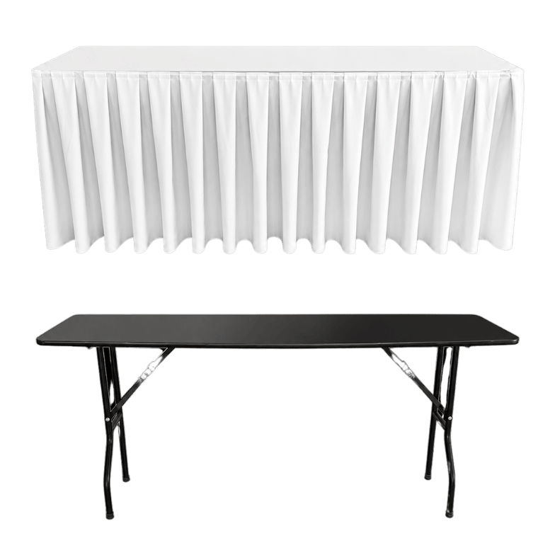 BOXPLEAT RECTANGULAR BANQUET TABLECLOTH - 4 SIDE CLOSED