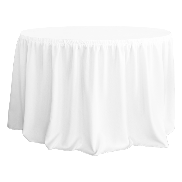 SHIRRED PLEAT ROUND BANQUETTE TABLECOVER