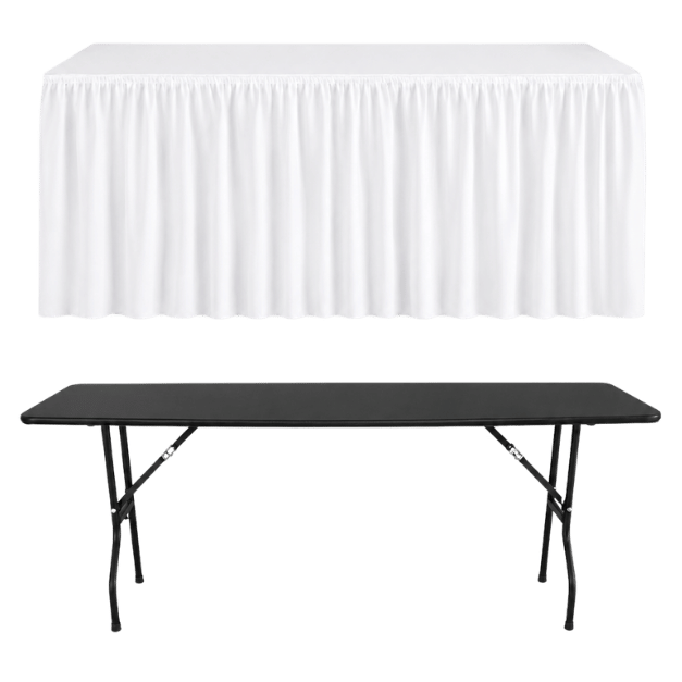 SHIRRED PLEAT RECTANGULAR BANQUET TABLECLOTH - 4 SIDE CLOSED