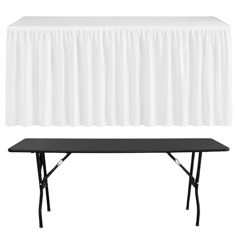SHIRRED PLEAT RECTANGULAR BANQUET TABLECLOTH - 4 SIDE CLOSED