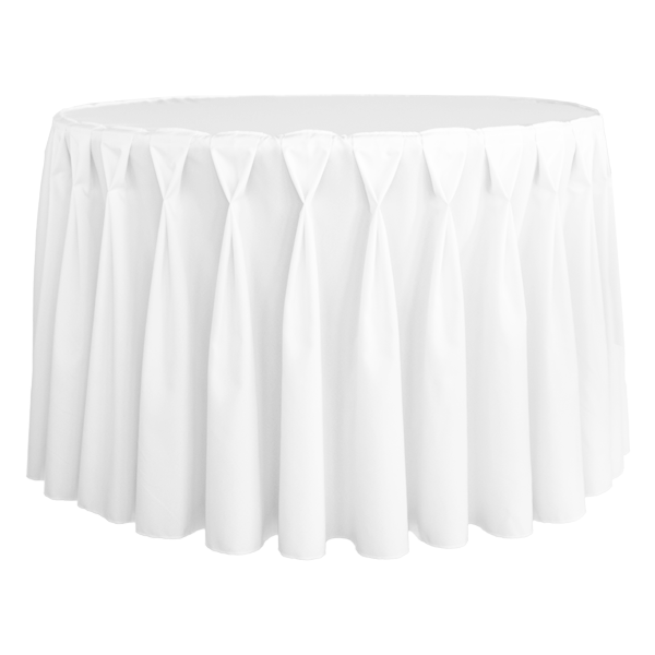 DIAMOND PLEAT ROUND BANQUETTE TABLECOVER