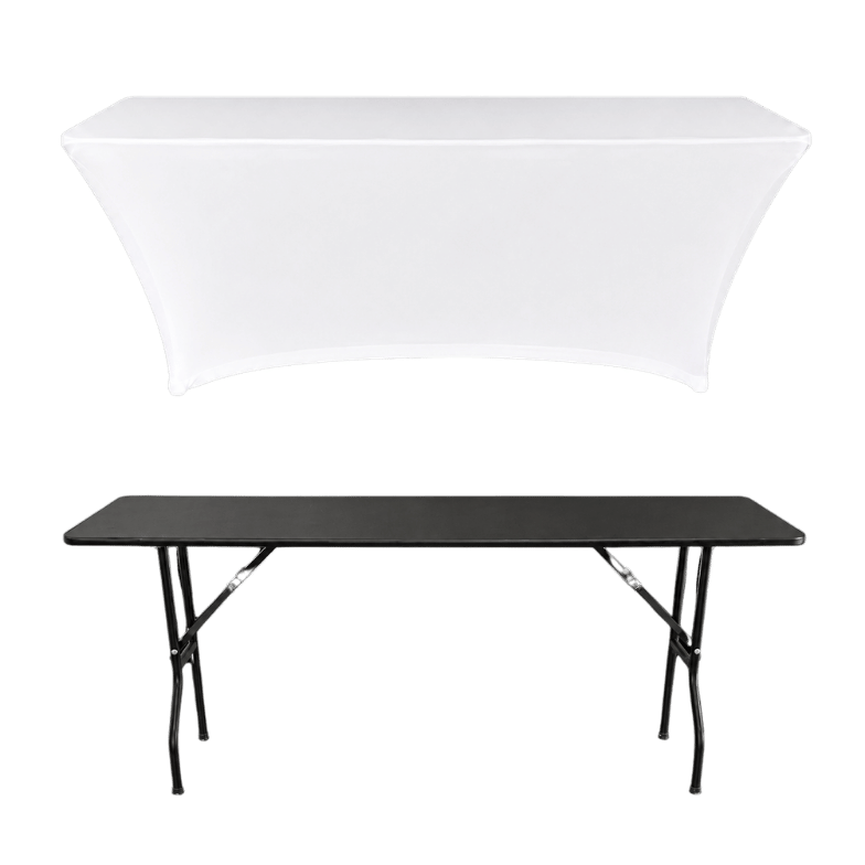 STRETCH RECTANGULAR BANQUET TABLECOVER - 4 SIDE CLOSED