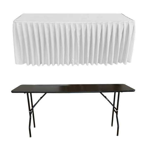 ACCORDION PLEAT RECTANGULAR BANQUETTE TABLECOVER