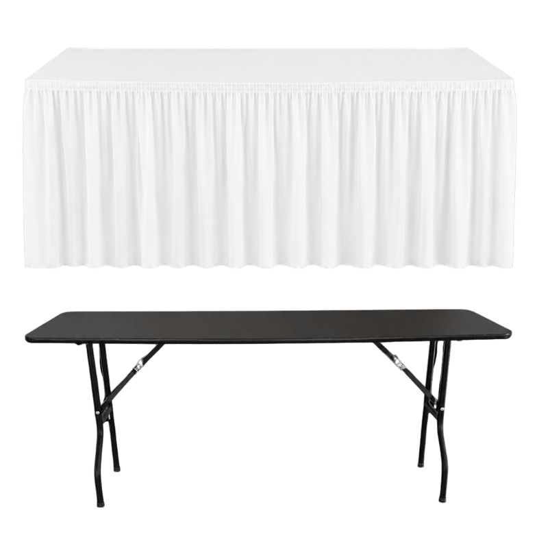 PLISSE PLEAT RECTANGULAR BANQUET TABLECLOTH - 4 SIDE CLOSED