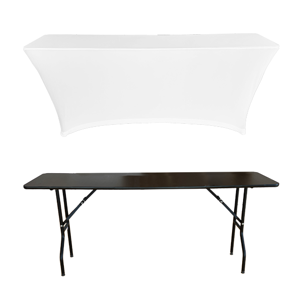 STRETCH RECTANGULAR BANQUET TABLECLOTH - 4 SIDES CLOSED + Topcover Included
